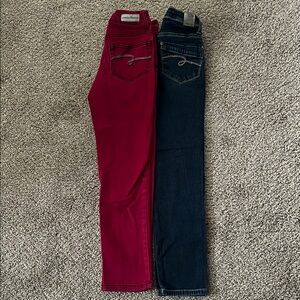 Justice Kids Jeans - Red and Dark Blue